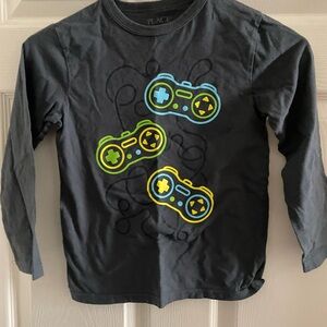 Place Kids Long Sleeve Tee - Black with Colorful Game Controllers